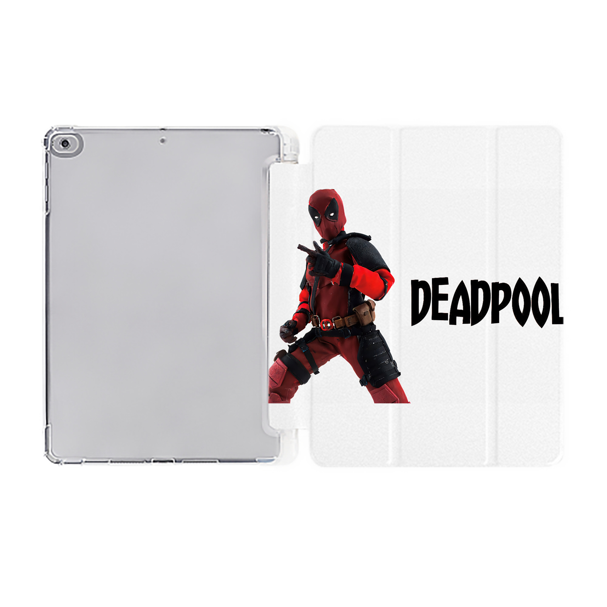 （画像用） Deadpool デッドプール IPad ケース ペン収納付き 三つ折りスタンド PUレザー×シリコン 対応機種9.5/10.5/10.9インチ